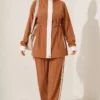 Elastic Waist Tencel Two-Piece Set Camel - Afbeelding 3