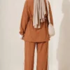 Elastic Waist Tencel Two-Piece Set Camel - Afbeelding 4
