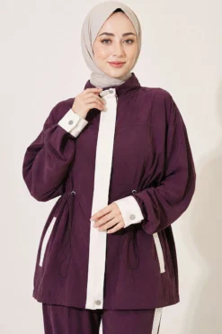 Vista alternativa de Elastic Waist Tencel Two-Piece Set Plum