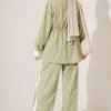 ⁦Elastic Waist Tencel Two-Piece Set⁩ - الصورة ⁦4⁩