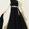 Two-Piece Set with Ribbed Detail Blouse and Hem Edge Black - Imagen 5