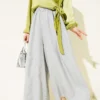 Elastic Waist Oversized Trousers Grey
