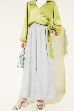 Vue alternative de Elastic Waist Oversized Trousers Grey