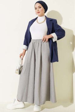 Alternative view of Elastic Waist Pants Skirt Grey
