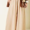 Elastic Waist Pants Skirt Latte