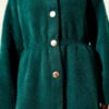 Elastic Waist Soft Fuzzy Cardigan with Hem Edge Emerald – Image 4
