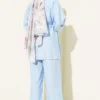 Belted Tunic Shirt Two-Piece Set Blue - immagine 3