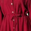 Belted Long Tunic Two-Piece Set Burgundy - immagine 4