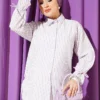 Striped Shirt with Ankle Ties Lilac