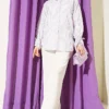 Striped Shirt with Ankle Ties Lilac - Imagen 2