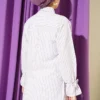 Striped Shirt with Ankle Ties Lilac - Imagen 3