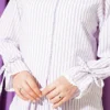 Striped Shirt with Ankle Ties Lilac - Imagen 4