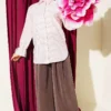 Striped Shirt with Ankle Ties Pink - Image 2