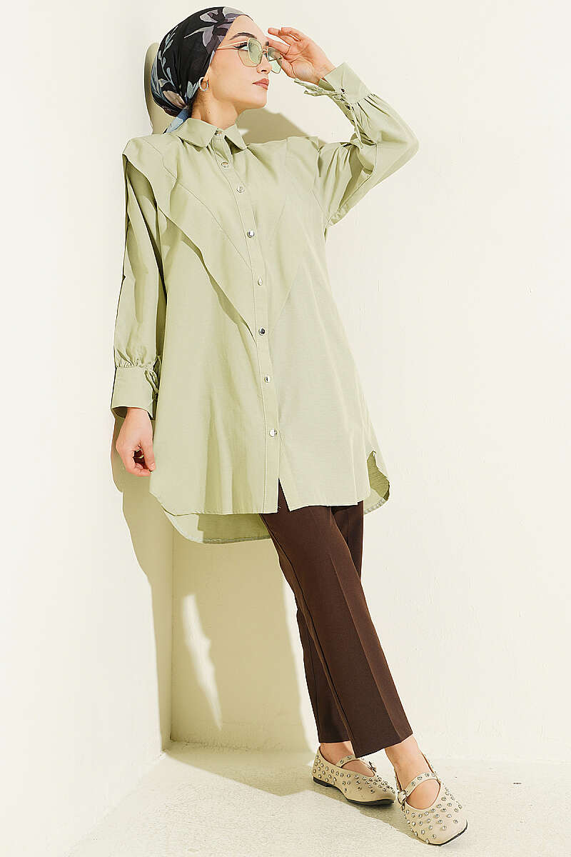 Ankle Tied V Neck Shirt Hazel – Image 2