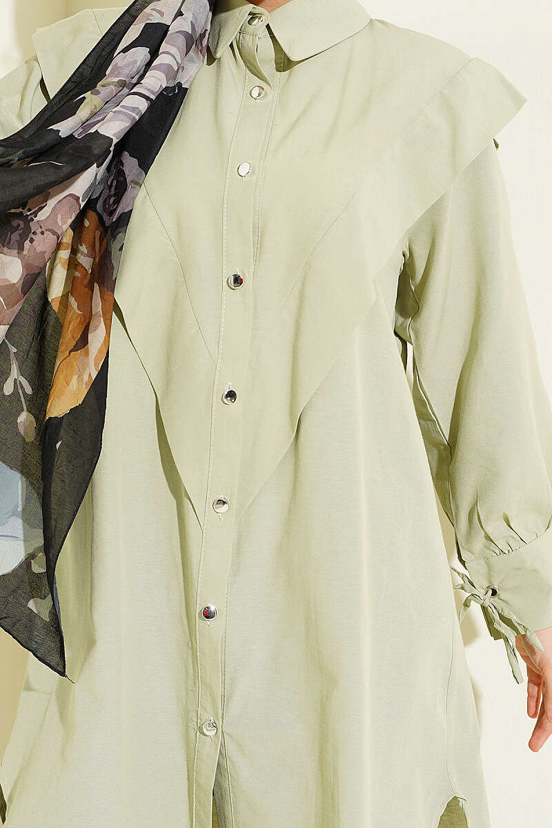 Ankle Tied V Neck Shirt Hazel – Image 4
