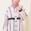 Striped Shirt with Ankle Lace Detail Pink