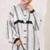 Striped Shirt with Ankle Lace Detail Black – Image 3