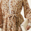 Ankle-Length Dress with Lace Detail Mustard – Bild 4