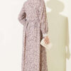Ankle-Length Dress with Lace Detail Lilac – Bild 3