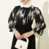 Ankle-Gathered Embroidered Dress Beige - Image 2
