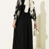 Ankle-Gathered Embroidered Dress Beige - Image 3