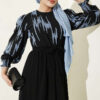 Ankle-Gathered Embroidered Dress Indigo - Image 2