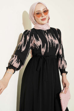 Alternative view of Ankle-Gathered Embroidered Dress Powder Pink