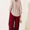 Ankle-Banded Pocketed Harem Pants Burgundy – Bild 3