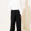 Ankle-Banded Pocketed Harem Pants Black – Bild 3