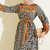 Ankle-Cuffed Check Pattern Dress Yellow - Image 2