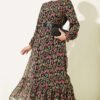 Leopard Print Chiffon Dress Mink