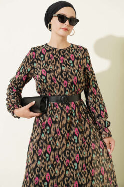 Alternative view of Leopard Print Chiffon Dress Mink