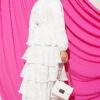 Ankle Elastic Detailed Tiered Dress White - immagine 3
