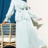 Ankle Elastic Skirt Evening Dress Set Mint - Image 2