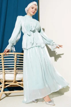 Alternative view of Ankle Elastic Skirt Evening Dress Set Mint