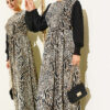 Ankle-Banded Detailed Dress with Leopard Print Leopard