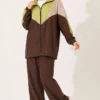Ankle Elastic Detailed Two-Piece Set Brown - Image 3