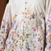 Floral Print Shirt with Cuffed Sleeves Ecru - Afbeelding 4