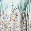 Floral Print Shirt with Cuffed Sleeves Turquoise - Imagen 4