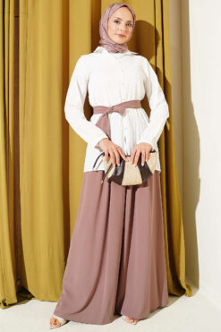 Alternative view of Cuffed Hem Button-Up Shirt White