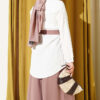 Cuffed Hem Button-Up Shirt White - immagine 3