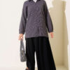 Cuffed Hem Button-Up Shirt Charcoal - immagine 2
