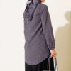 Cuffed Hem Button-Up Shirt Charcoal - immagine 3