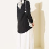 Cuffed Hem Button-Up Shirt Black – Image 3