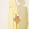 Ankle Cuffed Belted Flared Dress Yellow - Imagen 3