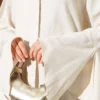 ⁦Ankle Ruffled Linen Look Shirt Beige⁩ - الصورة ⁦4⁩
