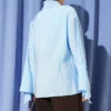 Ankle-Slit Hidden Button Shirt Blue – Image 3