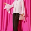 Ankle-Slit Hidden Button Shirt Pink - Afbeelding 2