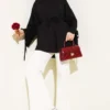 Ankle Slit Tied Tunic Black - Imagen 2