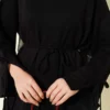 Ankle Slit Tied Tunic Black - Imagen 4
